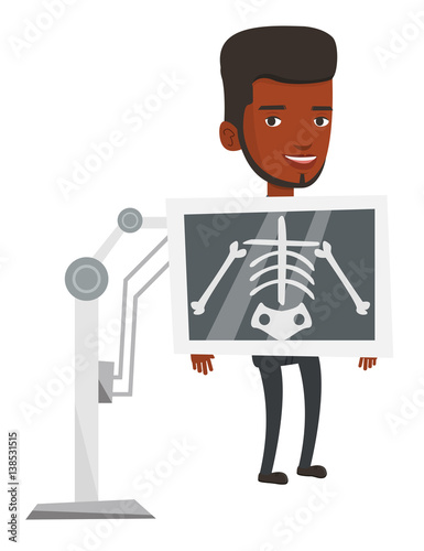 Patient during x ray procedure vector illustration