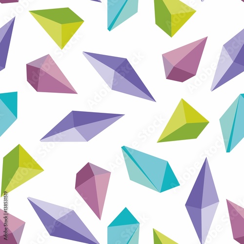 Colorful crystals. Seamless vector background