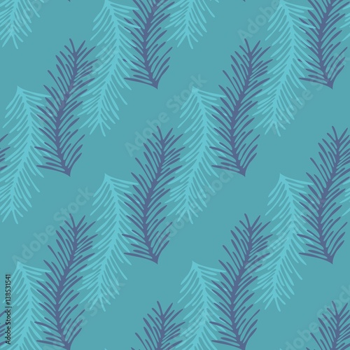 Stylized branch. Seamless vector background
