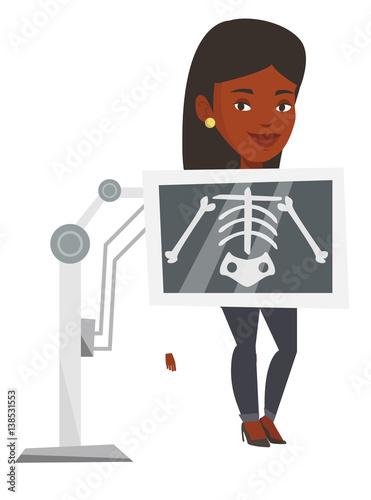 Patient during x ray procedure vector illustration