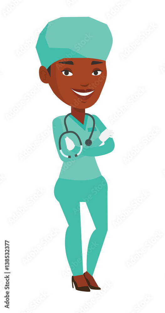 Young confident surgeon with arms crossed