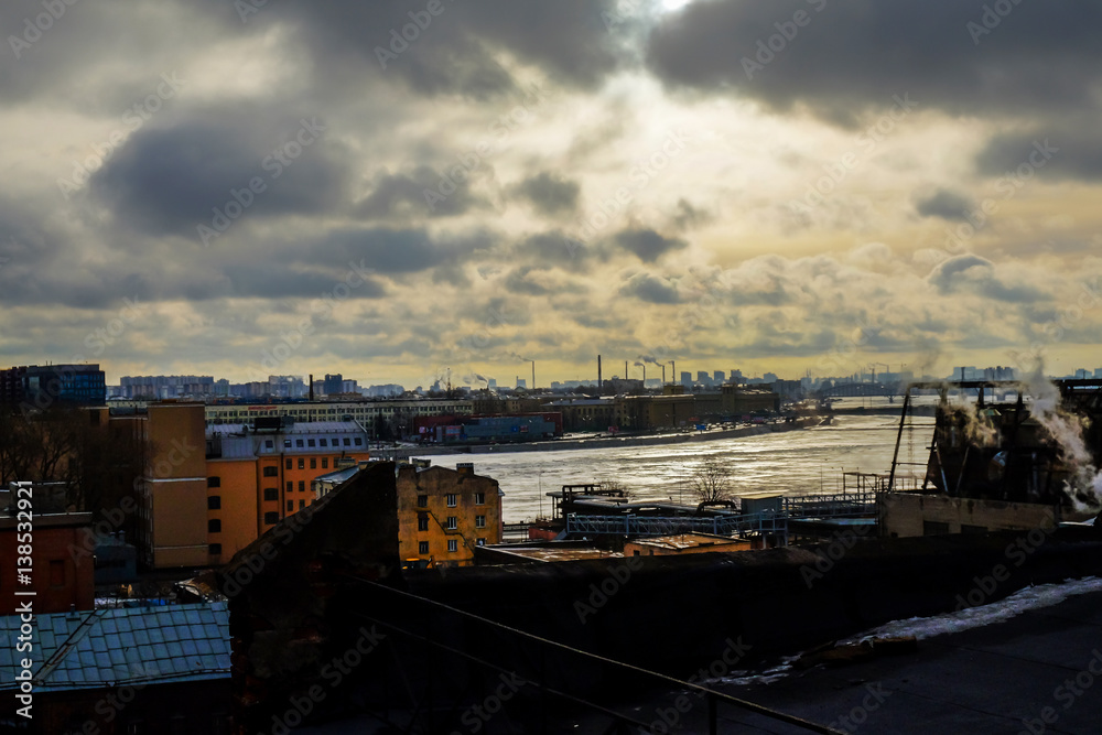 landscape of an industrial city