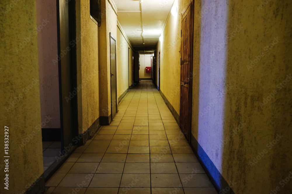 the corridor in the building