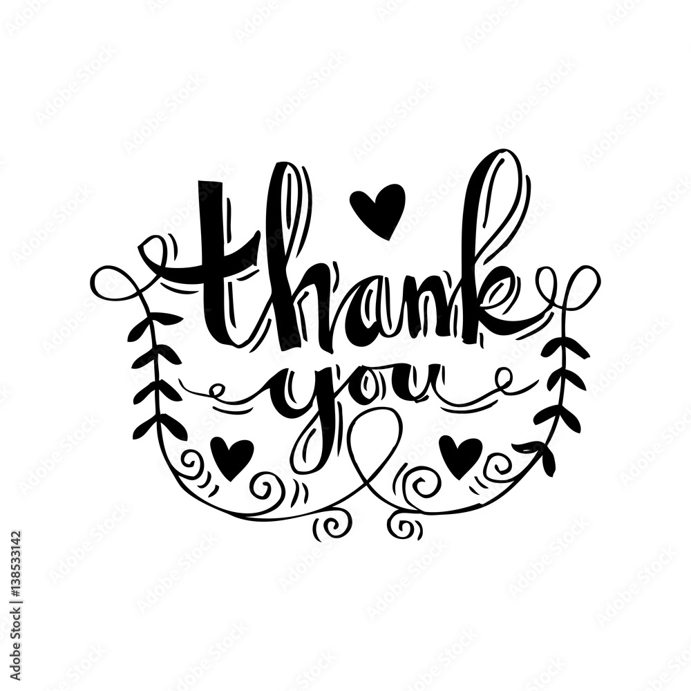 Fototapeta premium Thank you hand lettering.