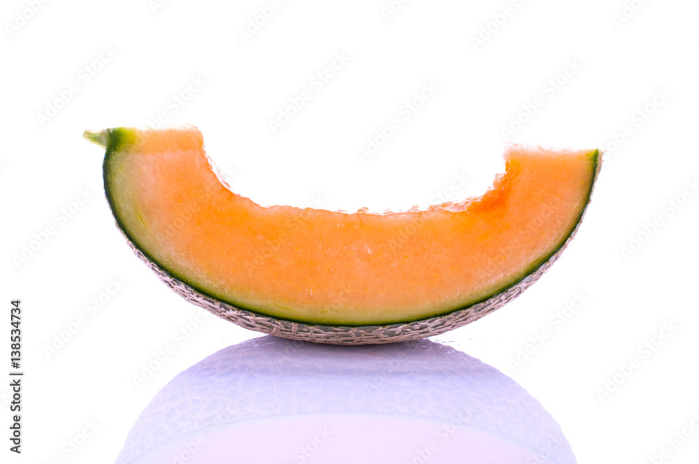 cantaloupe close up isolated on white background. cantaloupe close up isolated on white background.