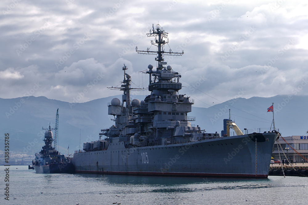 Soviet cruiser Mikhail Kutuzov in Novorossiysk, Russia