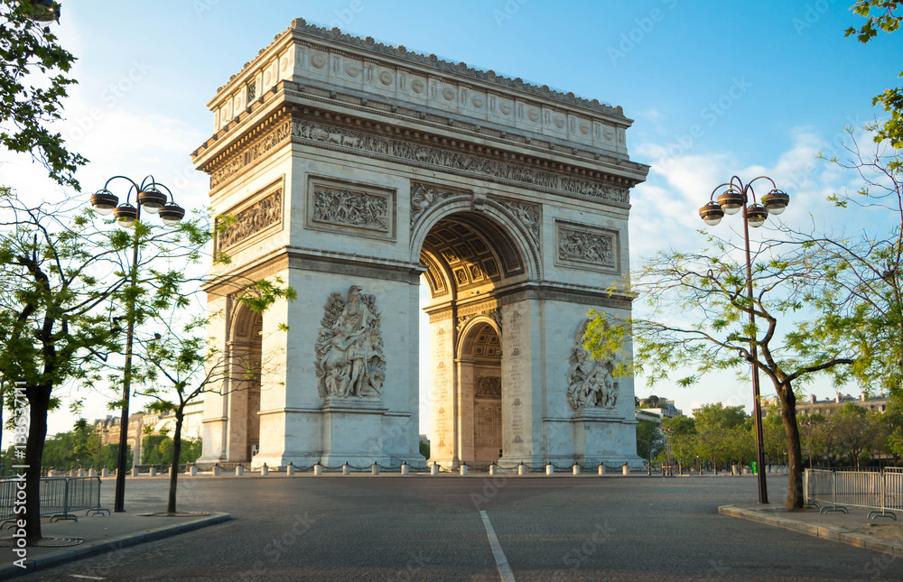 The famous Triumphal Arch , Paris, France.