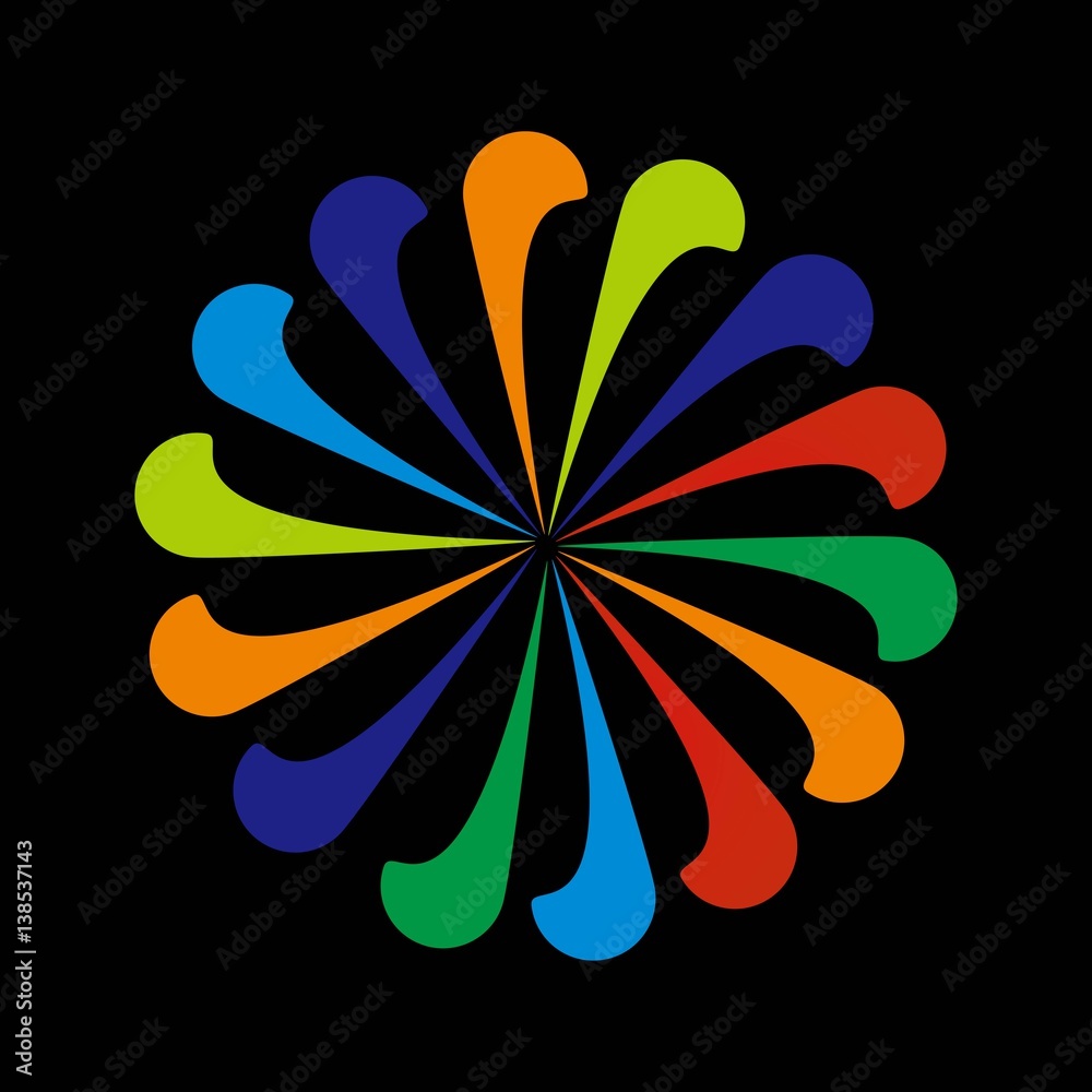 retro rainbow swirl logo - sun or globe Stock Vector | Adobe Stock