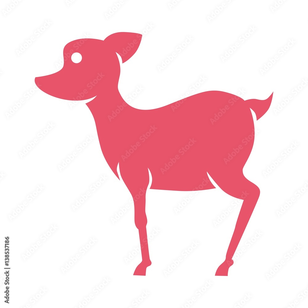 Obraz premium Deer logo. Vector illustration isolated on white. Line style design. Cartoon animal. Stylized deer. Outline forest animal
