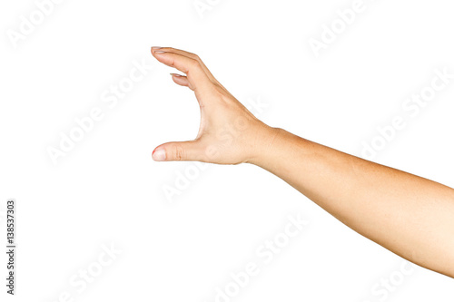 Vászonkép Gesture of reaching to grasp objects.Clipping path inside.