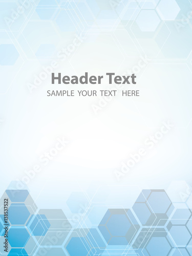 Vector Abstract geometric background. Template brochure design. Blue hexagon shape