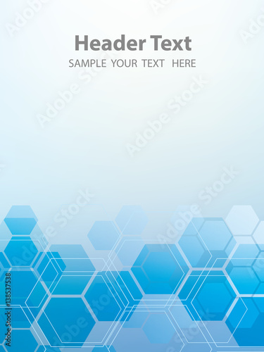 Vector Abstract geometric background. Template brochure design. Blue hexagon shape