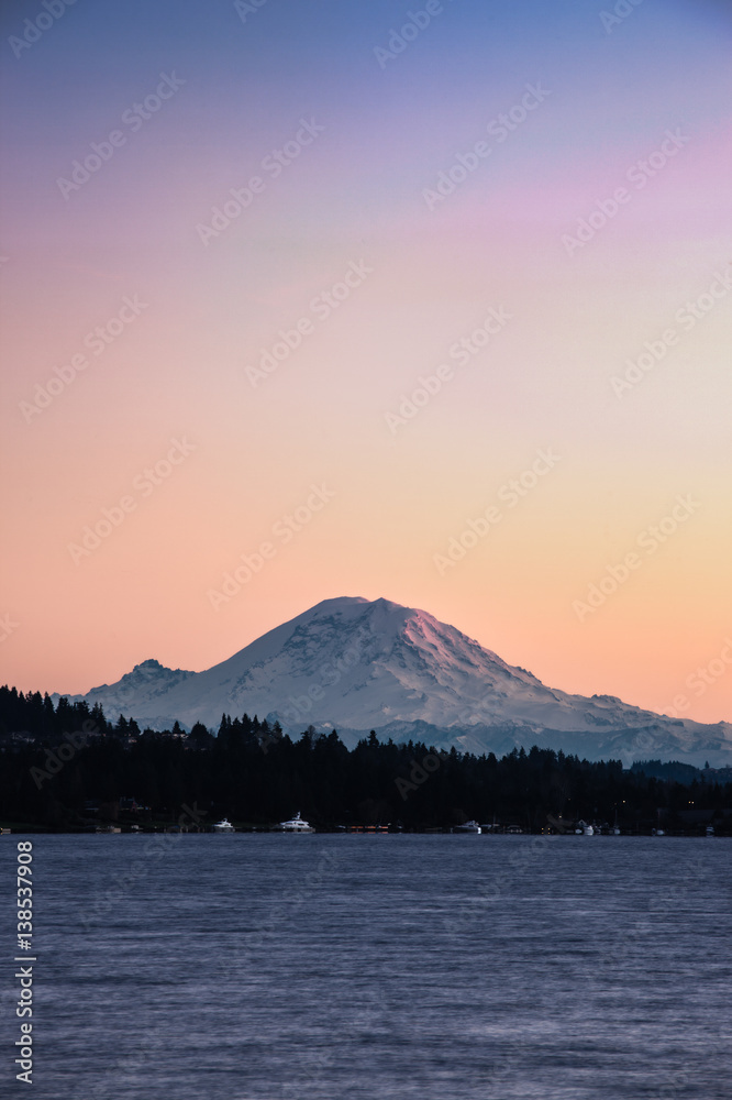 Another clear evening shot of Mt. Rainier.