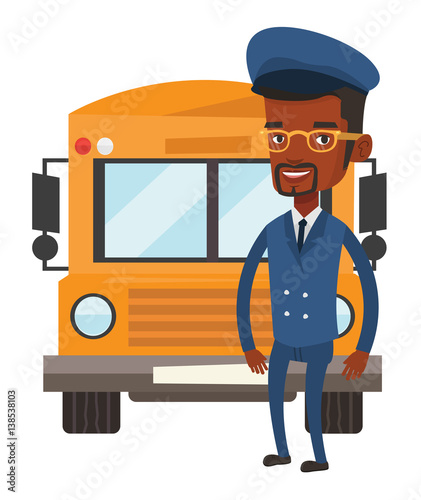 School bus driver vector illustration
