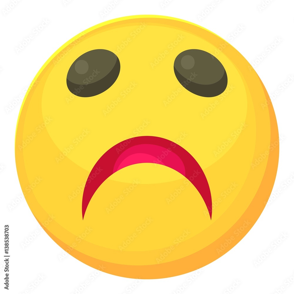 Fototapeta premium Sad smiley icon, cartoon style