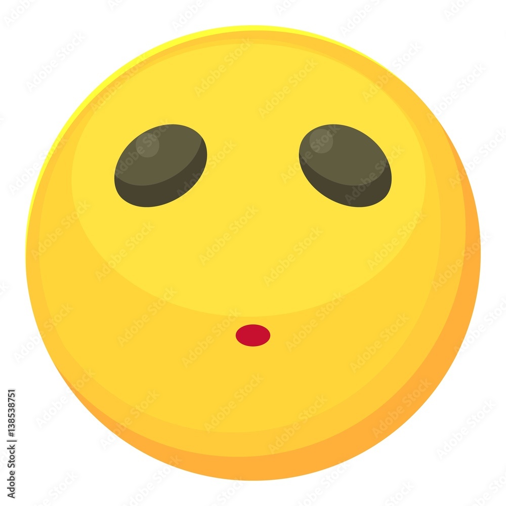 Fototapeta premium Neutral smiley icon, cartoon style