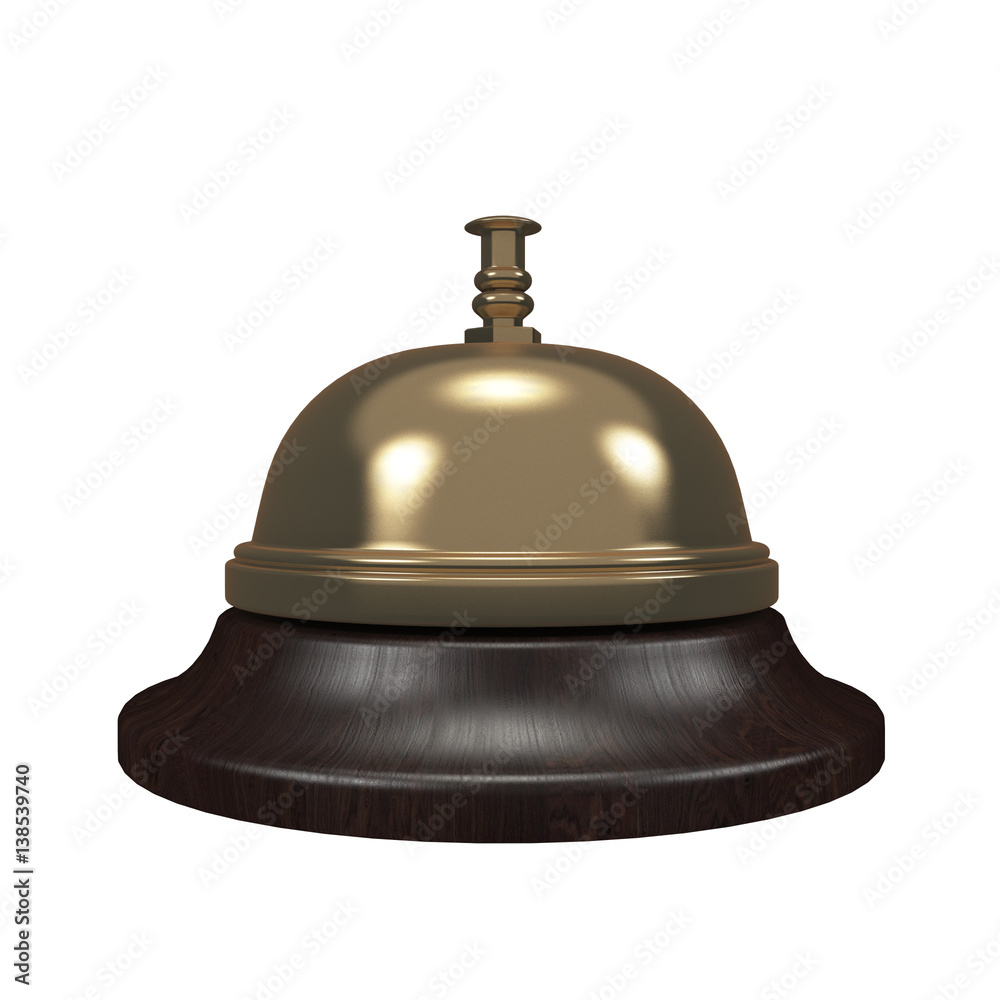 Gold Reception Bell isolated on white Gold Reception Bell isolated on white