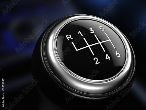 Close up of Gear stick - 3d render