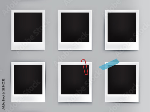 Vector illustration vintage photo frames with shadow