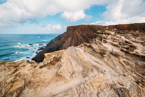 Rocks and Cliffs along the Coast of Lagos, Algarve, Portugal