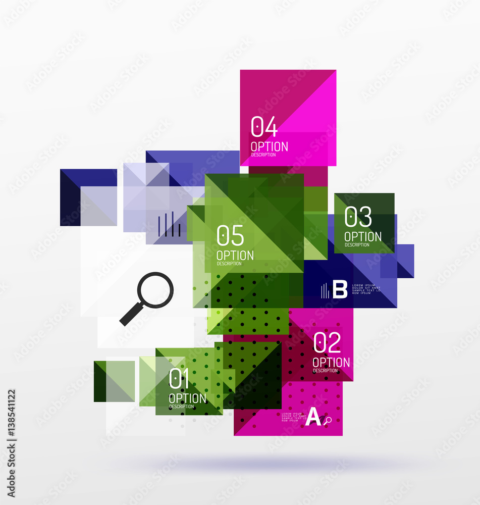 Fototapeta premium Repetition of overlapping color squares