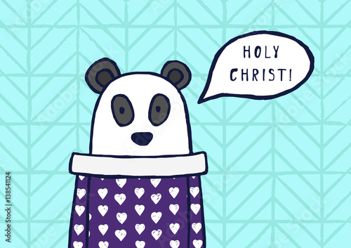Fototapeta Naklejka Na Ścianę i Meble -  Funny panda says 