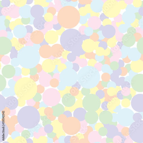 Abstract seamless pattern for the fabric of the colored circles.