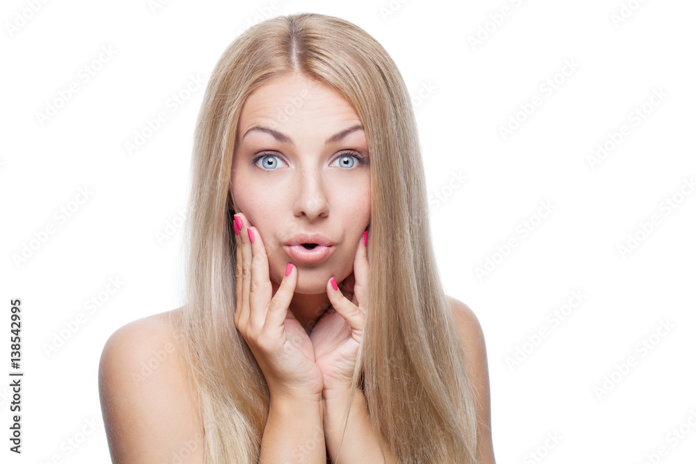 Beautiful girl with silky blond hair Beautiful girl with silky blond hair