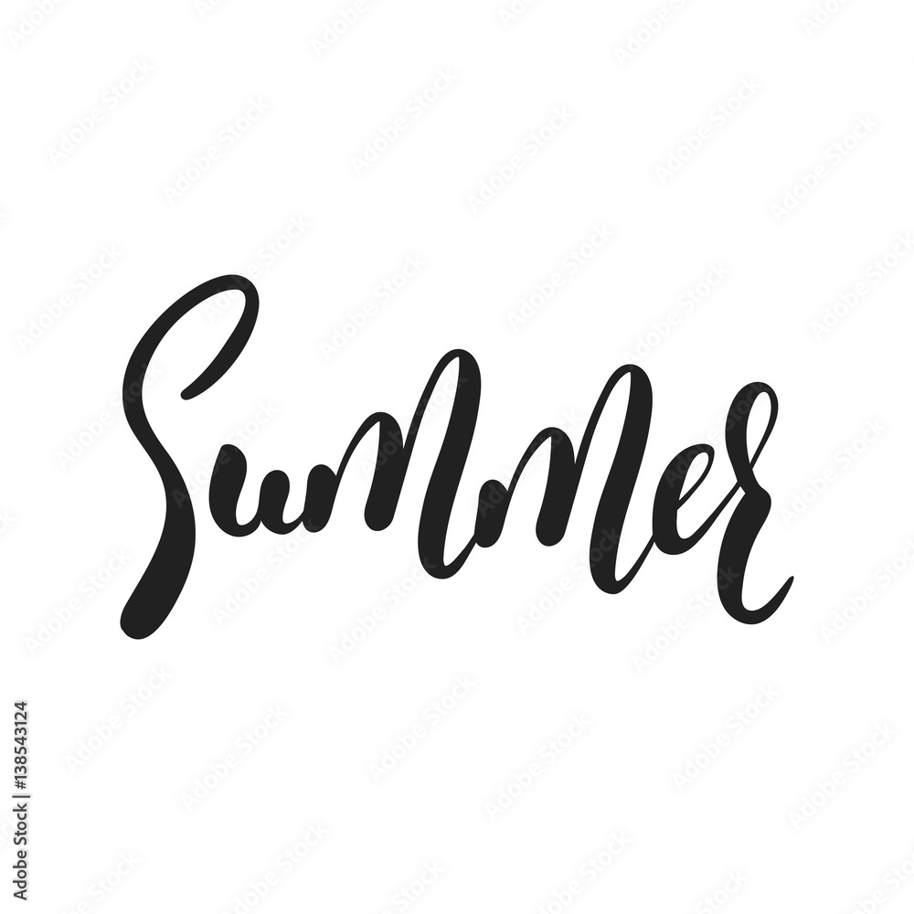 Summer lettering. Calligraphic summer vector illustration Summer lettering. Calligraphic summer vector illustration