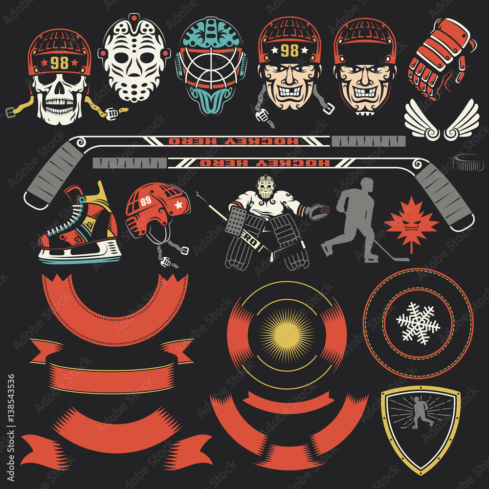 Obraz premium Hipster retro logo with a pirate skull, arrows, round banner and anchor. Grunge texture on separate layers and can be easily disabled.