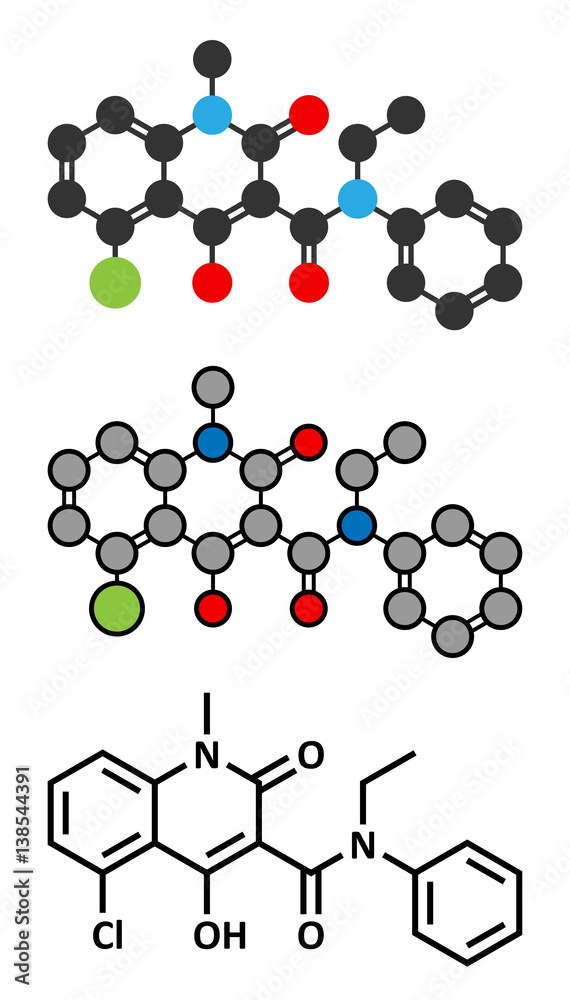 Laquinimod multiple sclerosis drug molecule. Laquinimod multiple sclerosis drug molecule.