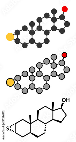 Epitiostanol (epithioandrostanol) cancer drug molecule.