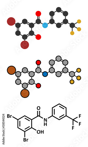 Fluorosalan antiseptic molecule.