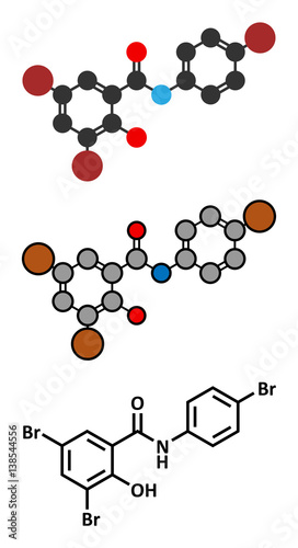 Tribromsalan disinfectant molecule. photo