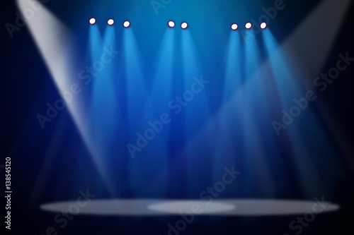 The concert on stage background with flood lights 