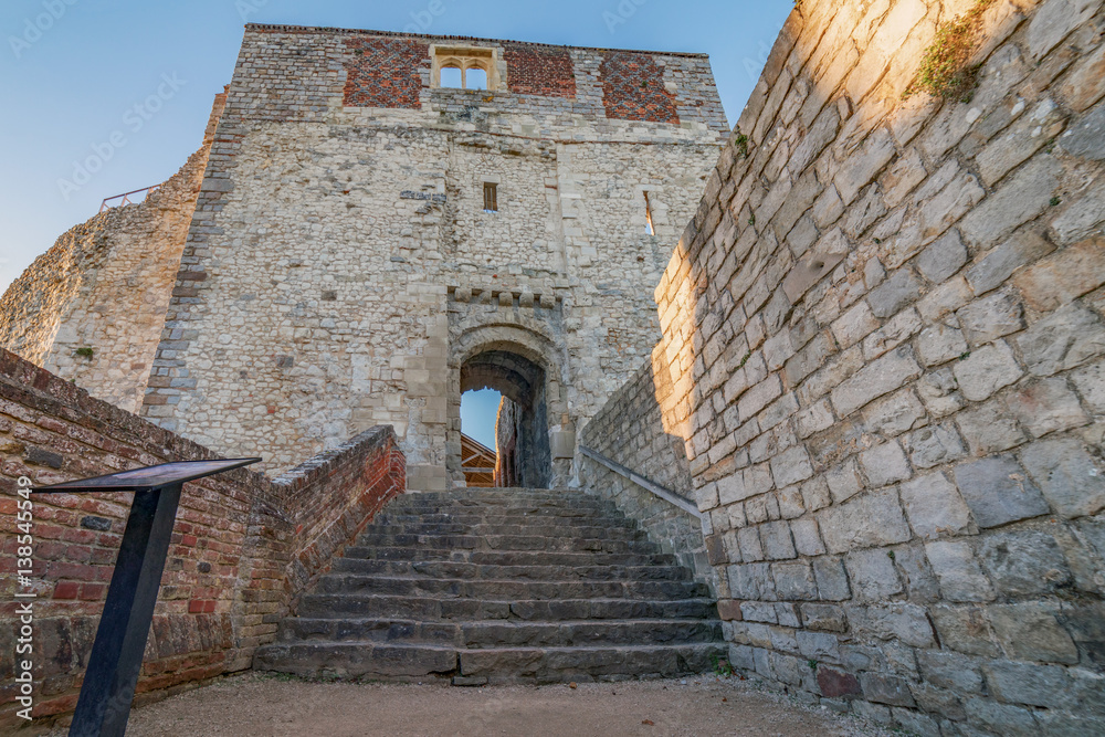 Old castle flint and steps