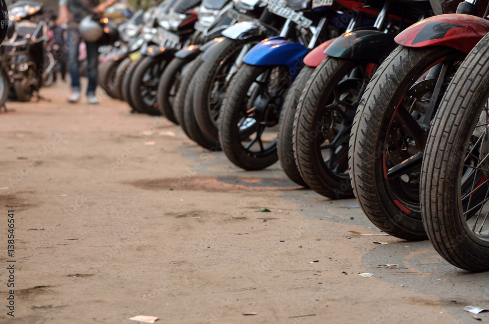 Fototapeta premium Too many motor bike is parked