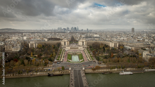 Cloudy Paris from Eiffel Tower