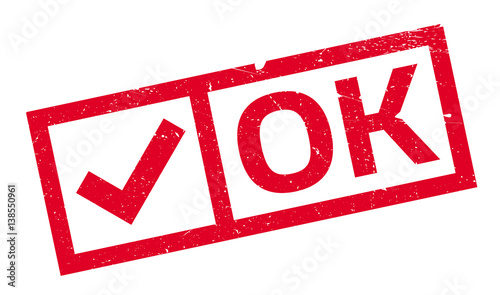 Ok rubber stamp. Grunge design with dust scratches. Effects can be easily removed for a clean, crisp look. Color is easily changed.