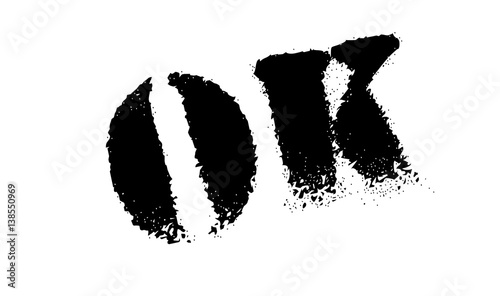 Ok rubber stamp. Grunge design with dust scratches. Effects can be easily removed for a clean, crisp look. Color is easily changed.