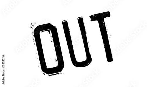 Out rubber stamp. Grunge design with dust scratches. Effects can be easily removed for a clean, crisp look. Color is easily changed.
