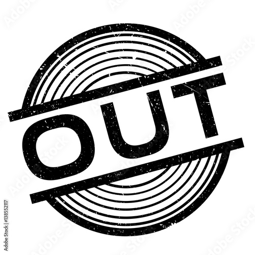 Out rubber stamp. Grunge design with dust scratches. Effects can be easily removed for a clean, crisp look. Color is easily changed.