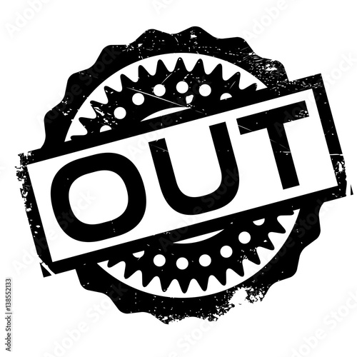 Out rubber stamp. Grunge design with dust scratches. Effects can be easily removed for a clean, crisp look. Color is easily changed.