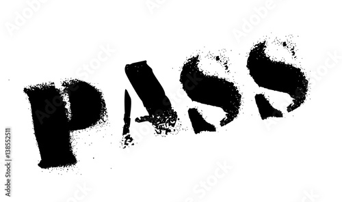 Pass rubber stamp. Grunge design with dust scratches. Effects can be easily removed for a clean, crisp look. Color is easily changed.