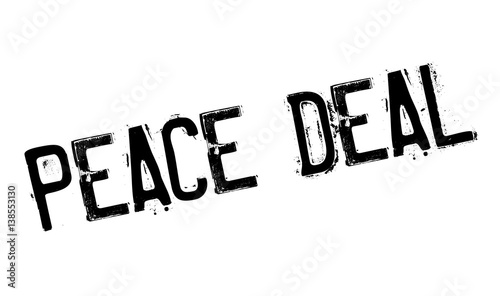 Peace Deal rubber stamp. Grunge design with dust scratches. Effects can be easily removed for a clean, crisp look. Color is easily changed.