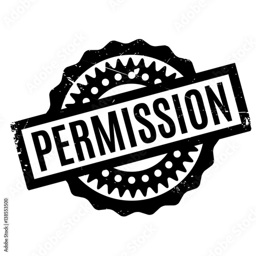 Permission rubber stamp. Grunge design with dust scratches. Effects can be easily removed for a clean, crisp look. Color is easily changed.