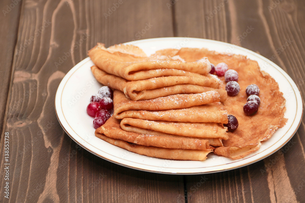 Pancakes with cranberries