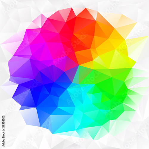 vector abstract irregular polygon background with a triangle pattern in colorful spectrum color