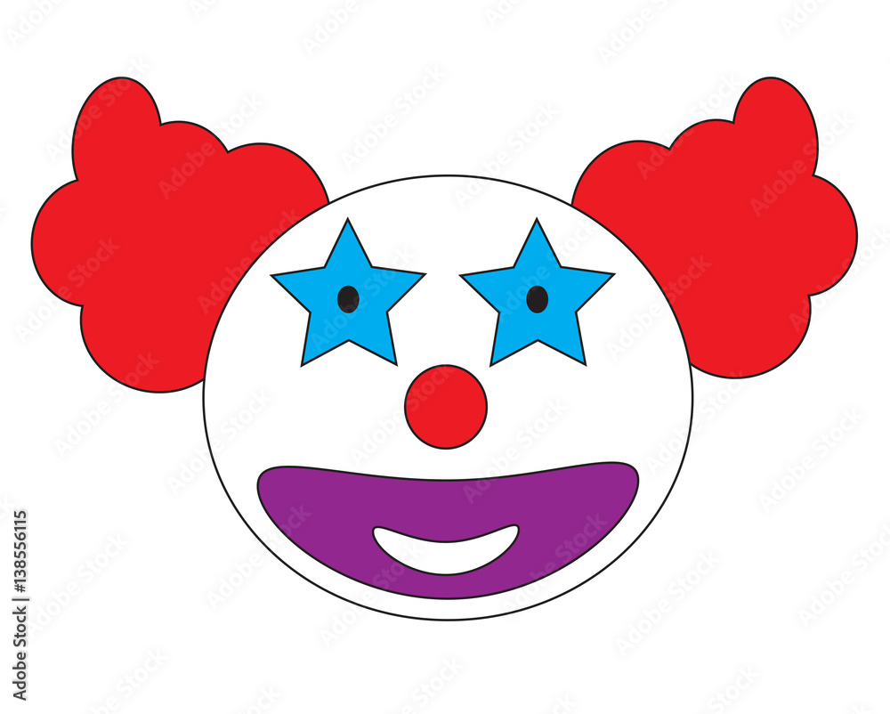 Smiley clown face icon vector isolated in white background. Smiley clown face icon vector isolated in white background.