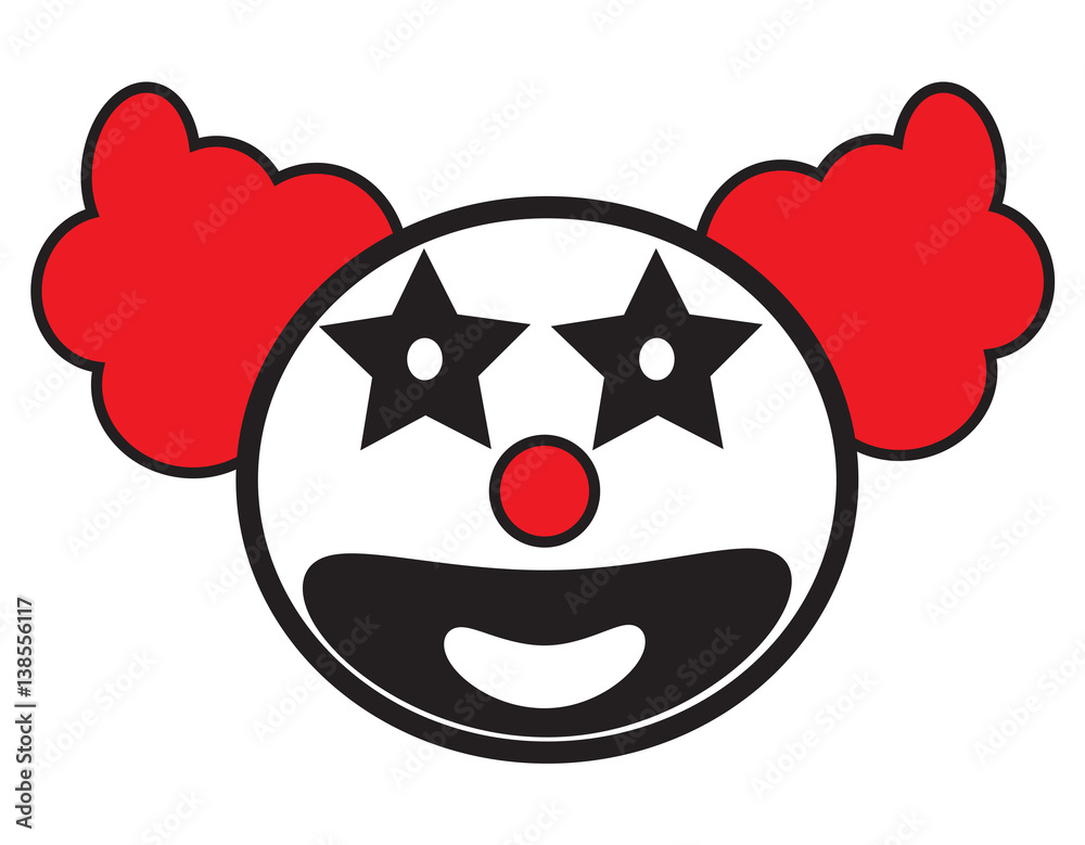 Smiley clown face icon vector isolated in white background. Smiley clown face icon vector isolated in white background.